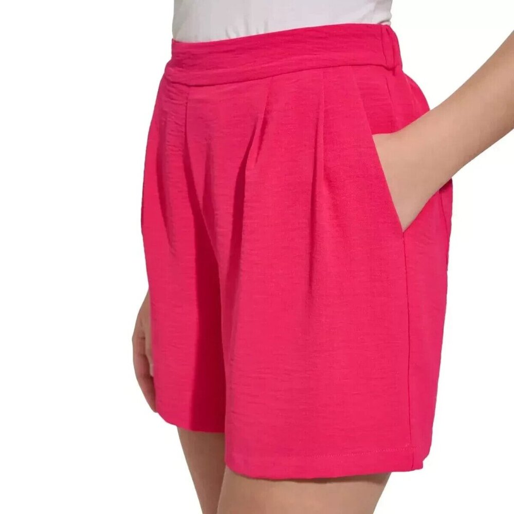 Margaritaville Women's Plus Size 2X Pink Elastic Crinkle Pull-on Shorts NWT